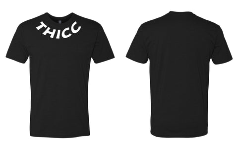 THICC Curved Logo T-shirts (Print to order)
