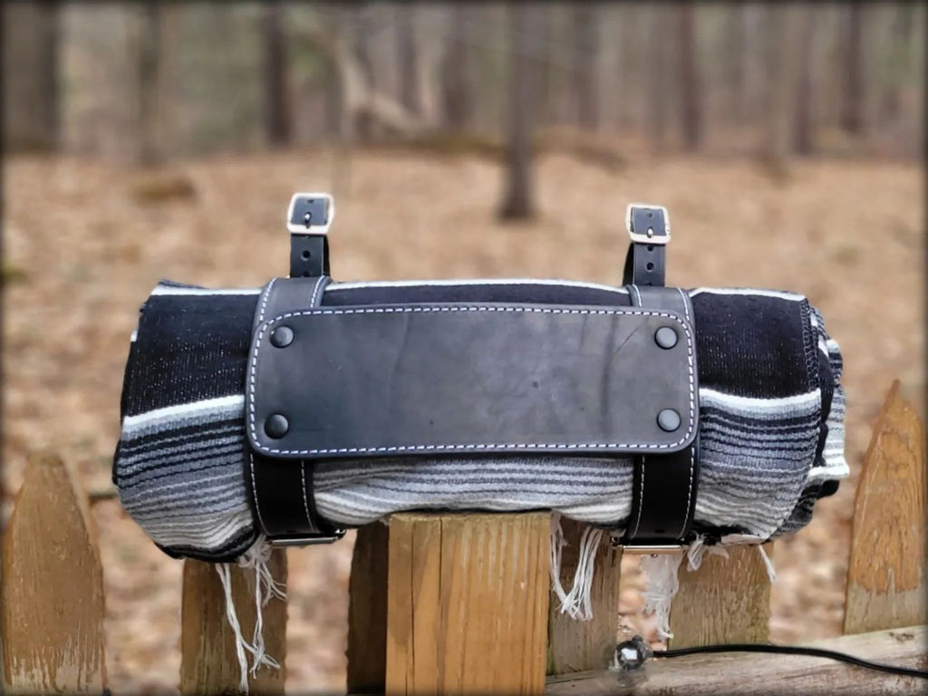 Leather motorcycle Bedroll Straps dbgear
